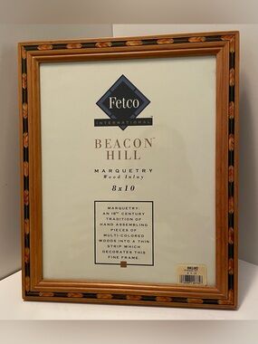 Vintage Fetco Int’l Beacon Hill Marquetry Photo Frame 8”X 10” Hand Crafted